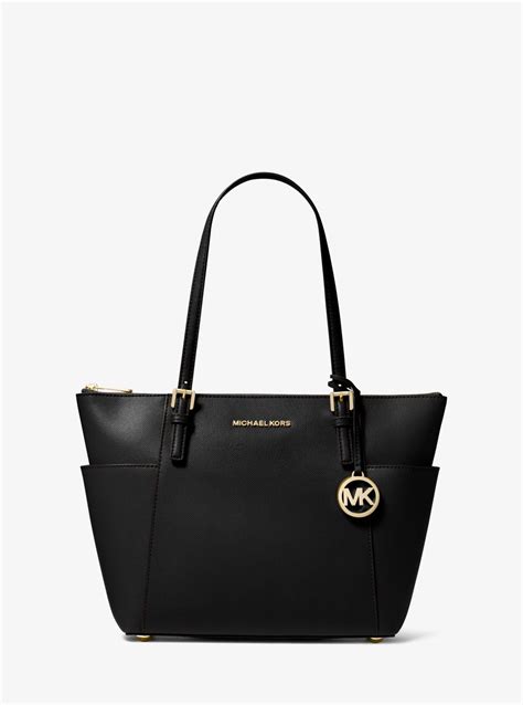 michael michael kors jet set item east west signature tote|black saffiano leather tote.